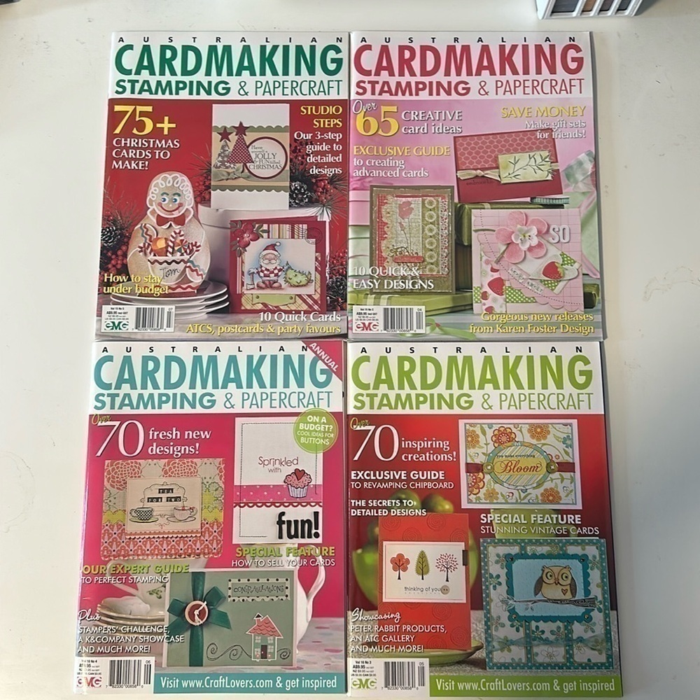 Mint Condition! 4 issues of Australian Stamping & Papercraft  Magazines